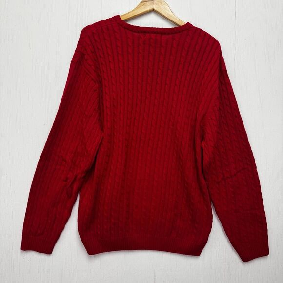 Chaps Red Knit Crewneck Sweater Size XL - Picture 7 of 9
